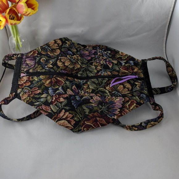 Vintage Handmade Womens Upholstery Folding Velcro Zip Shoulder Bag - Picture 5 of 8